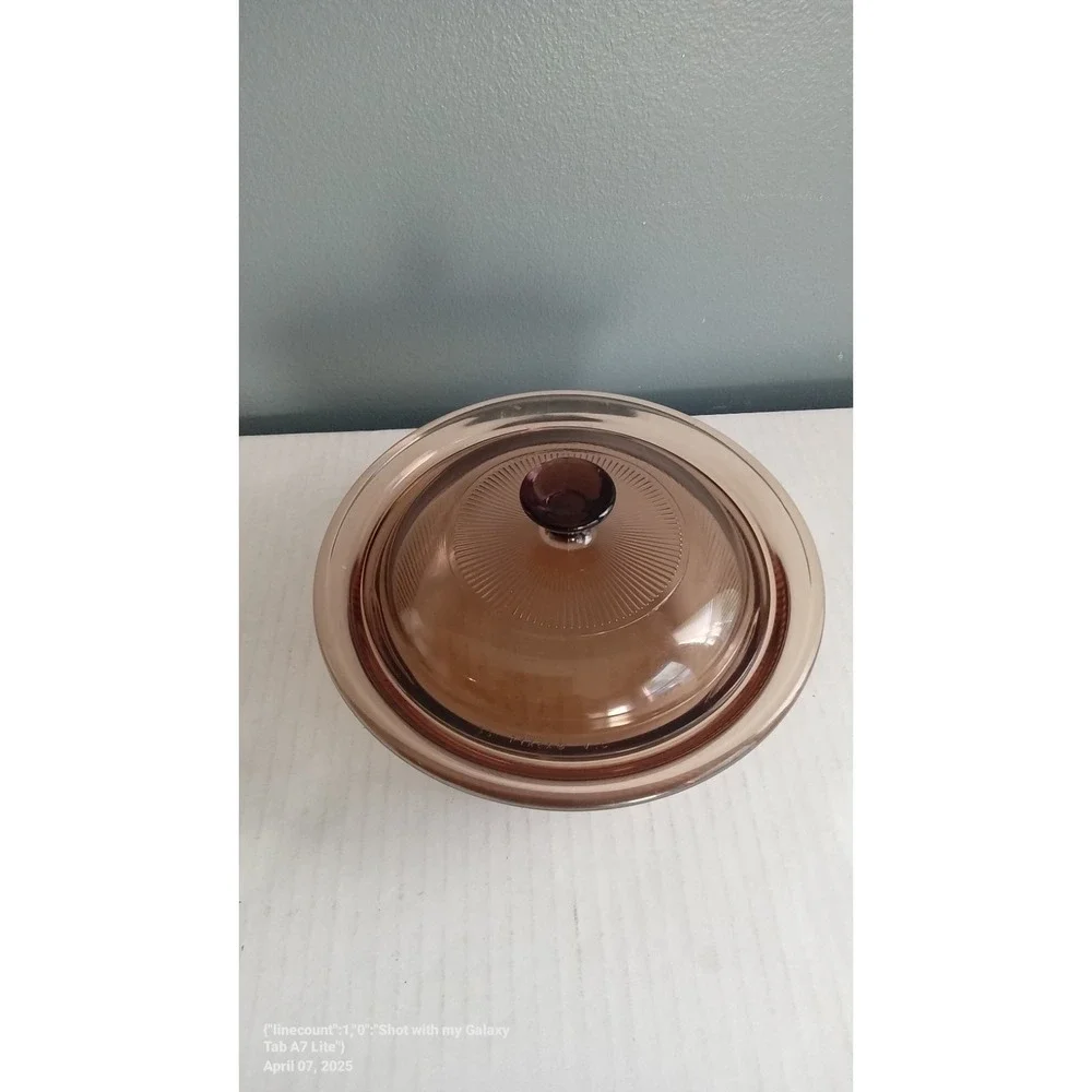 Vintage Pyrex Amber‎ Glass Casserole Dish Lid Replacement 9 1/2